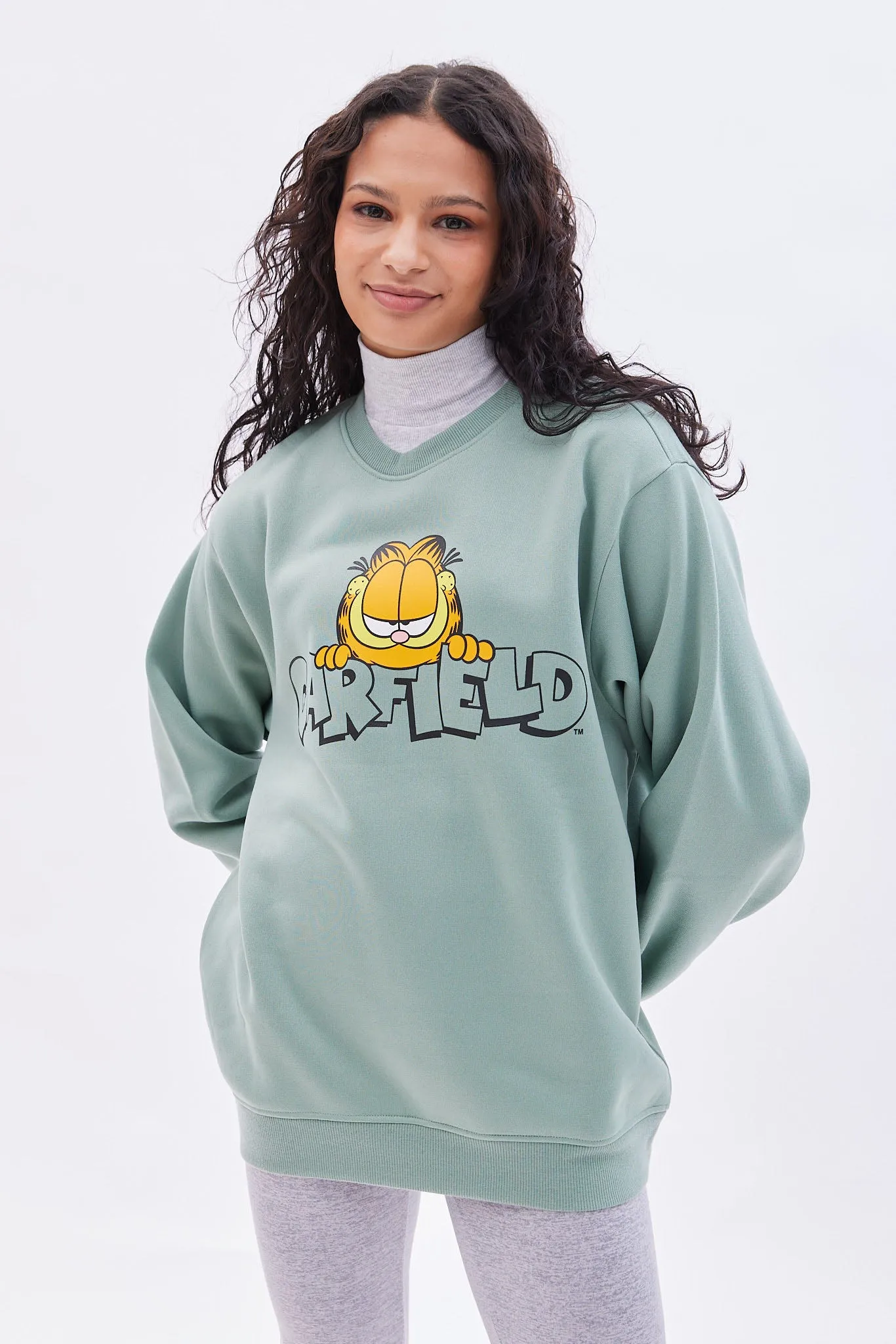 Garfield Graphic Crew Neck Oversized Sweatshirt sold by Bluenotes