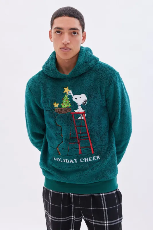 Peanuts Snoopy Holiday Cheer Graphic Sherpa Pullover Hoodie sold by Bluenotes