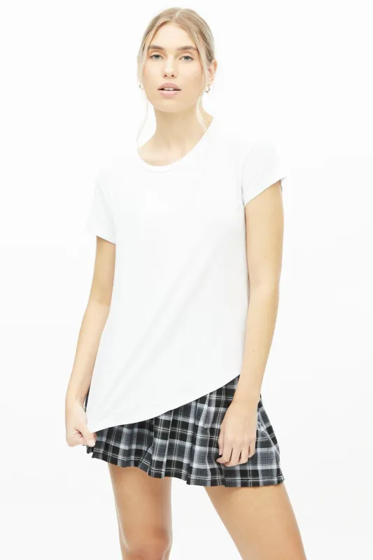 Curved Scoop Hem Crew Neck Tee sold by Bluenotes