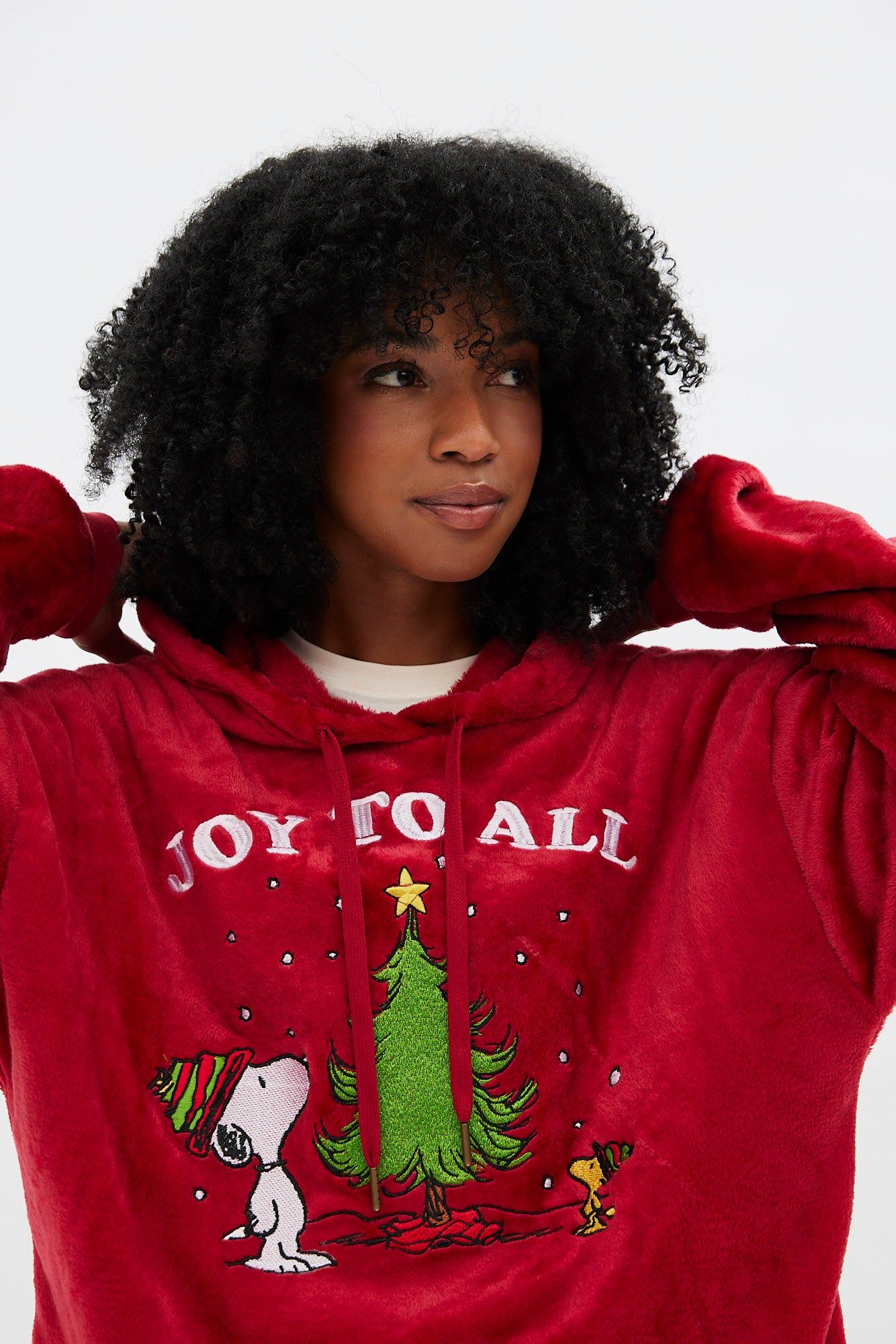 Peanuts Snoopy Graphic Plush Pullover Hoodie sold by Bluenotes