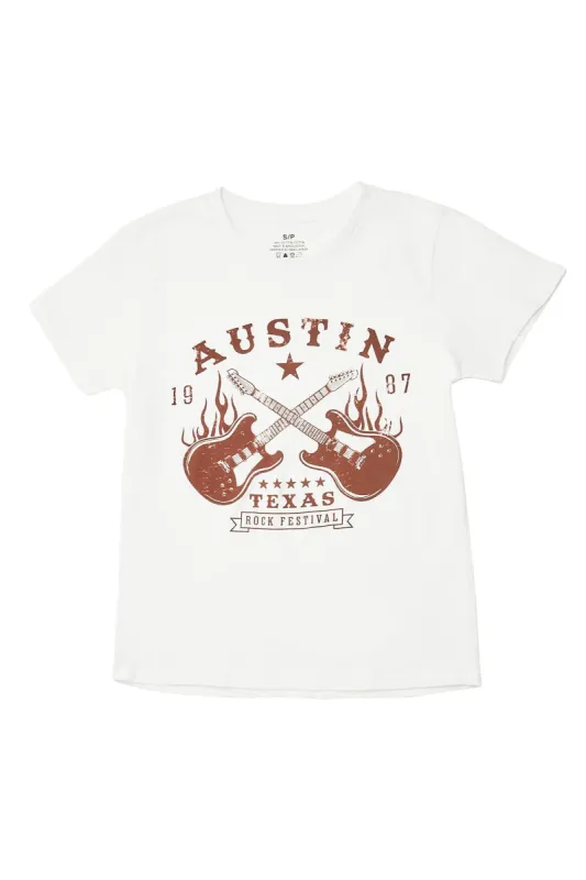 Austin Texas Guitars Graphic Classic Tee sold by Bluenotes