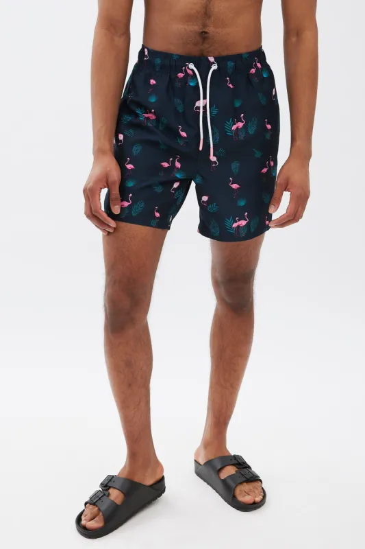 AERO Flamingo Print Swim Short sold by Bluenotes