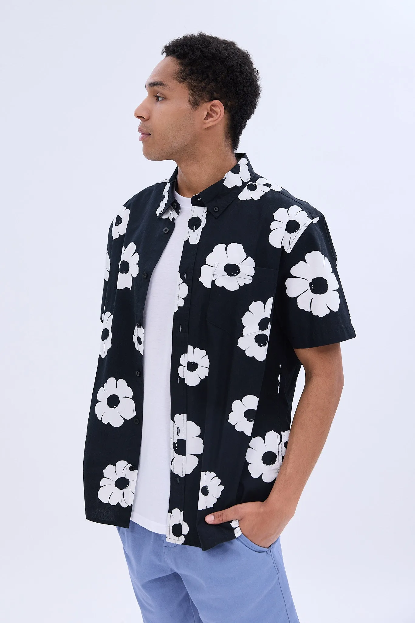 Floral Printed Short Sleeve Poplin Shirt sold by Bluenotes