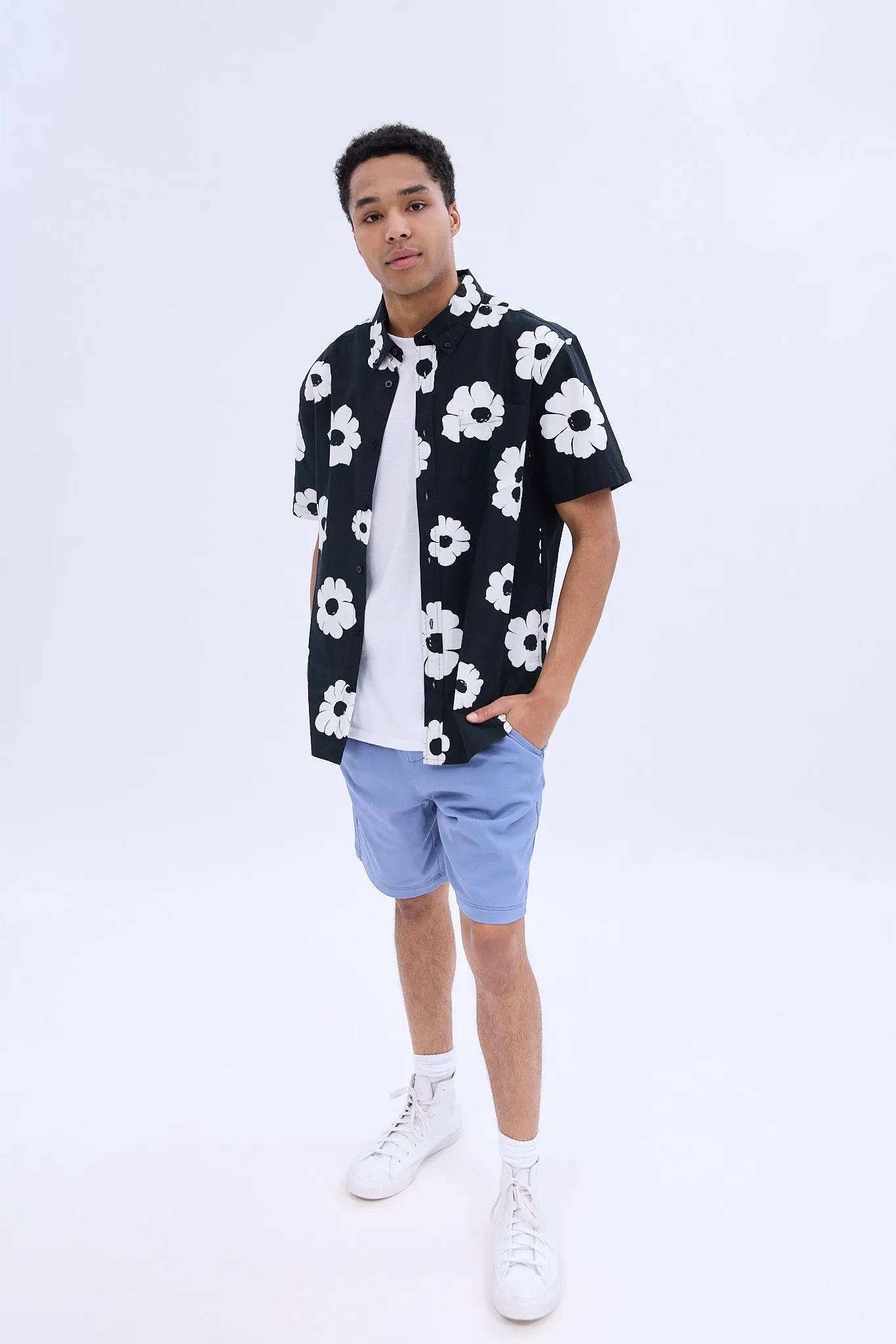 Floral Printed Short Sleeve Poplin Shirt sold by Bluenotes product image thumbnail 4