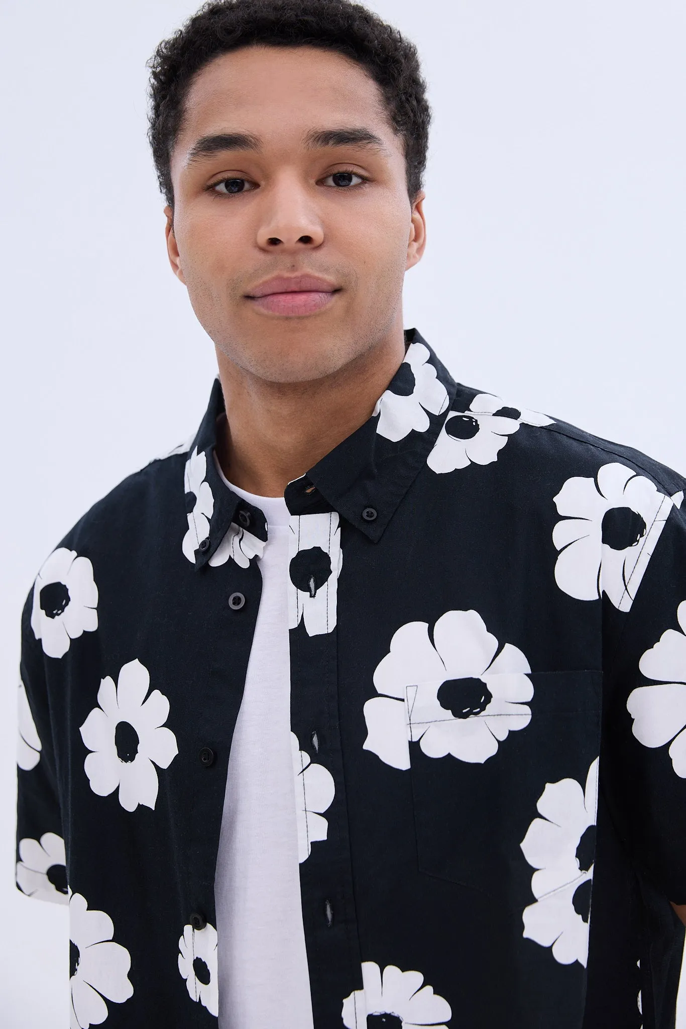 Floral Printed Short Sleeve Poplin Shirt sold by Bluenotes product image thumbnail 2