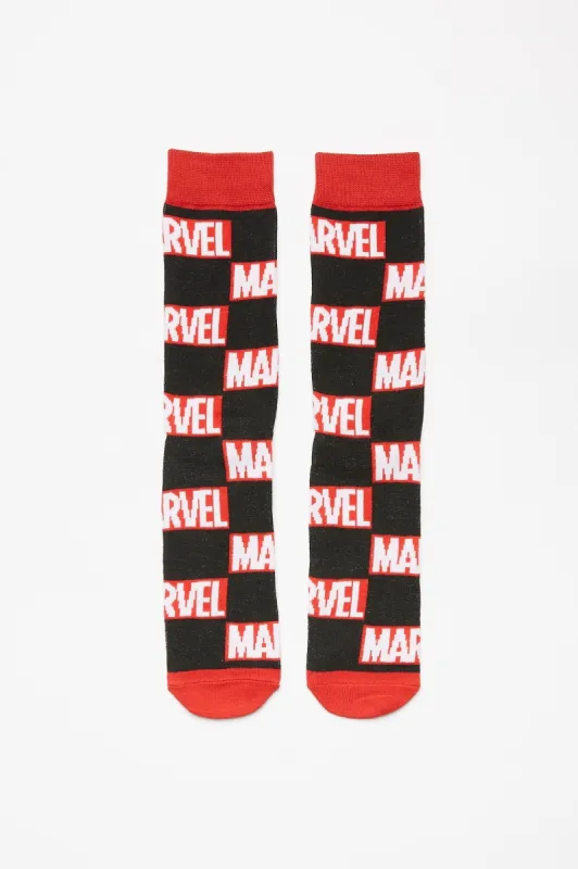 Marvel Comics Logo Printed Crew Socks sold by Bluenotes