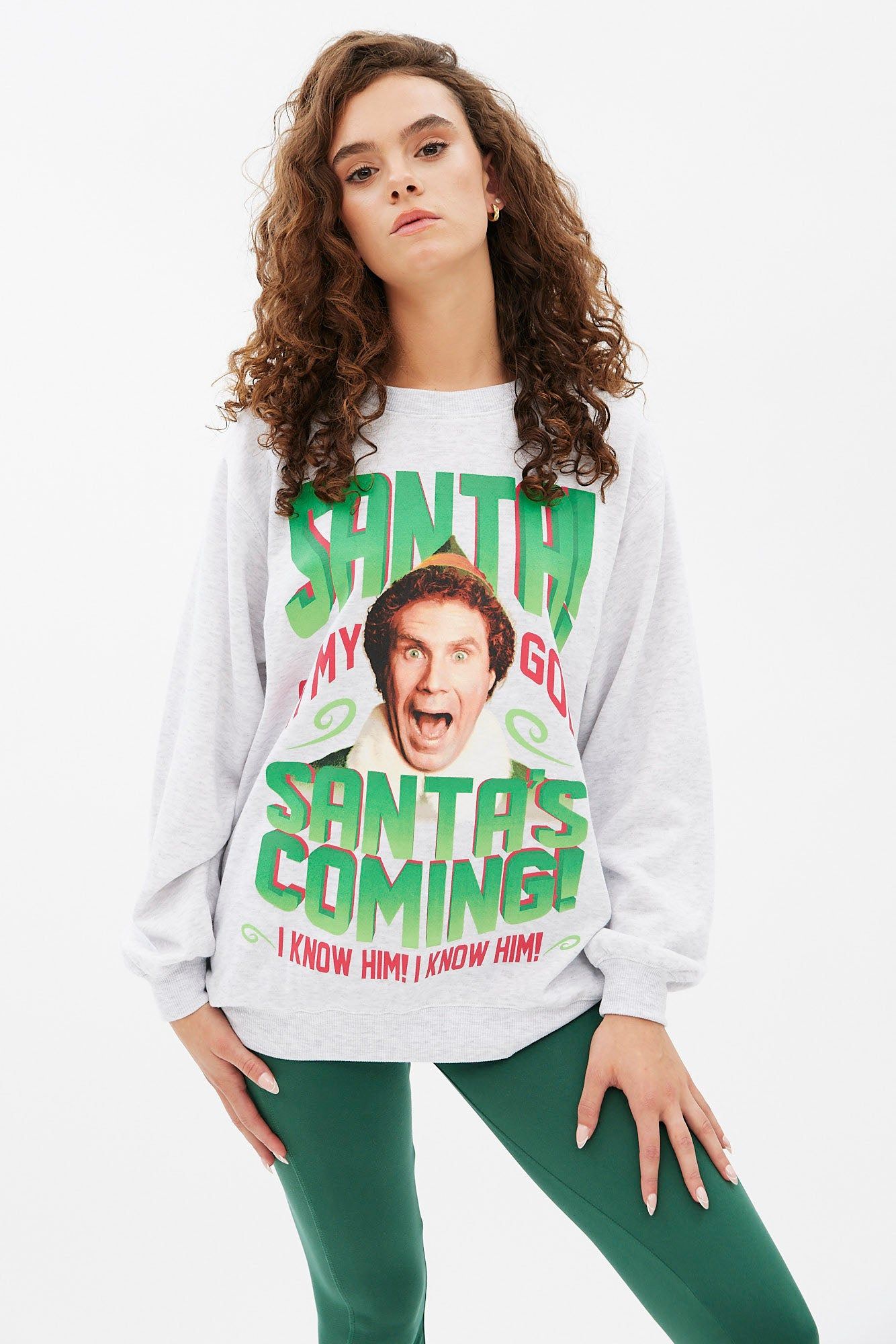 Elf Graphic Oversized Pullover Sweatshirt sold by Bluenotes