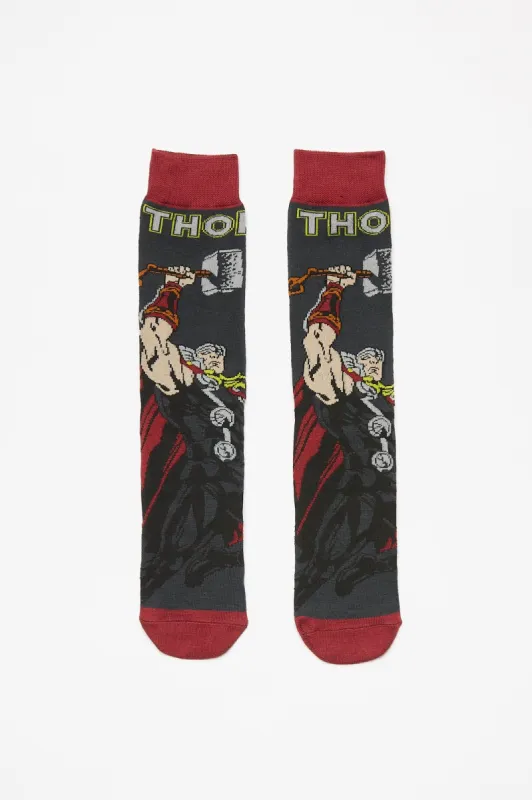 Thor Printed Crew Socks sold by Bluenotes