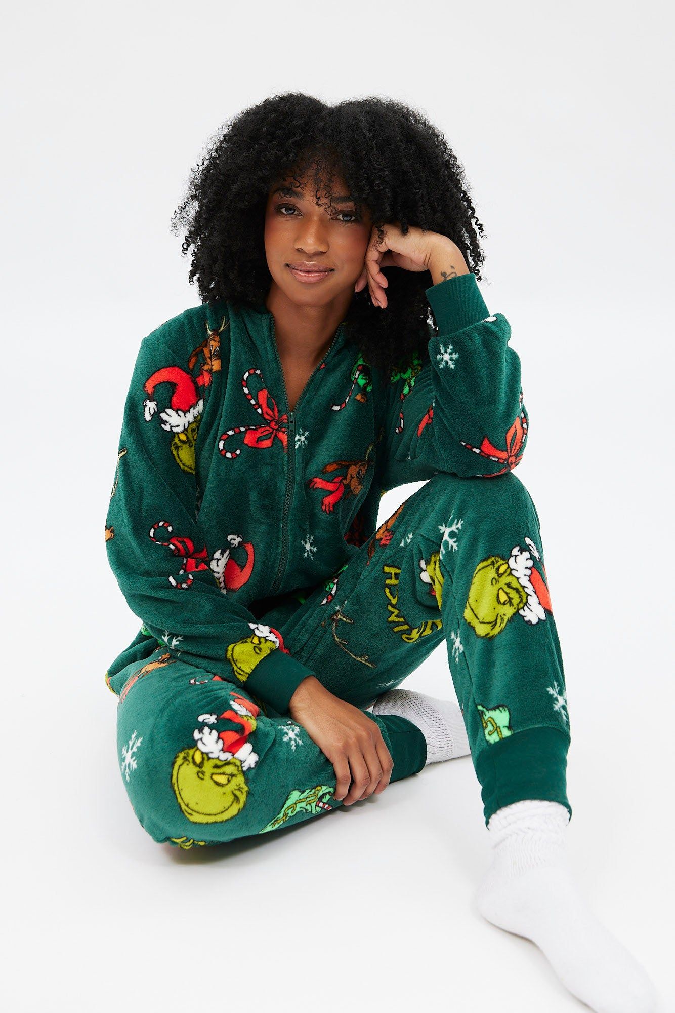 The Grinch Printed Crew Neck Onesie sold by Bluenotes