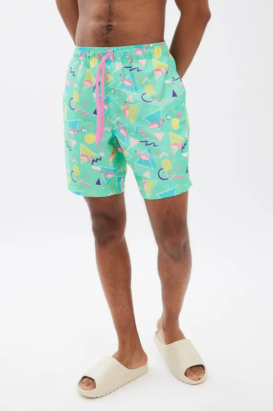 Flamingo Print Swim Short sold by Bluenotes