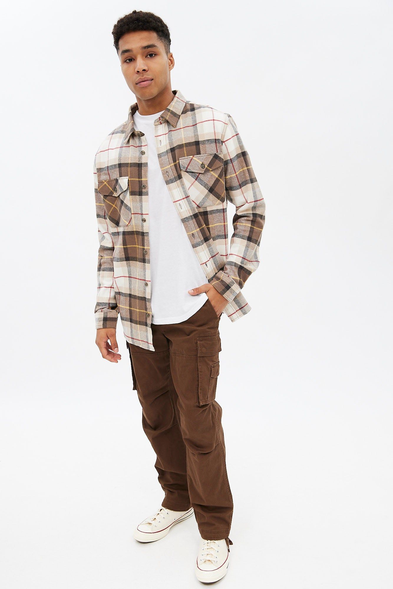 North Western 2 Pocket Plaid Flannel Overshirt sold by Bluenotes product image thumbnail 4