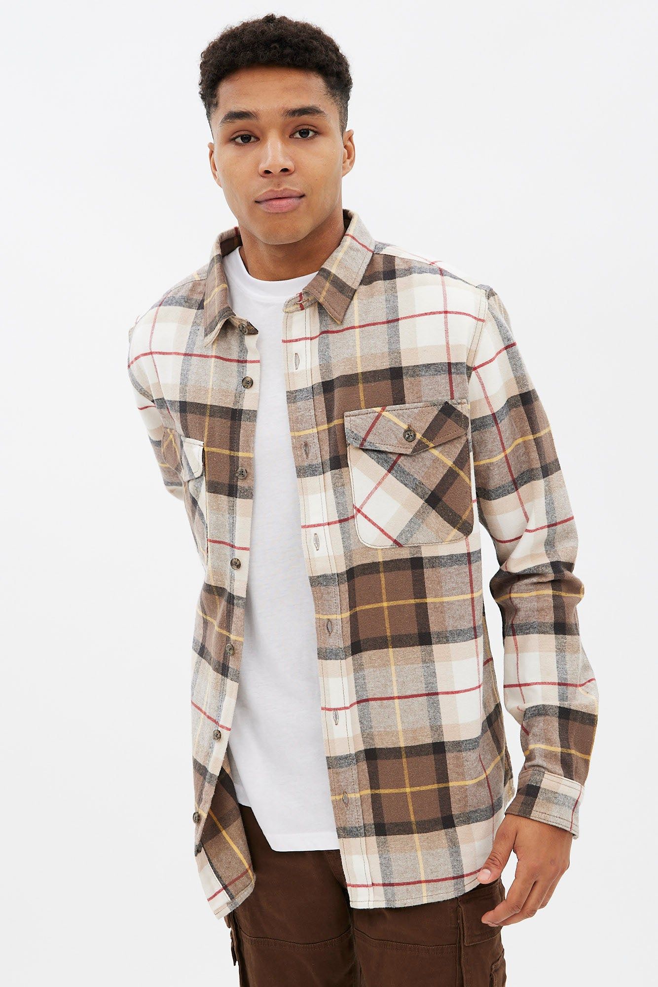 North Western 2 Pocket Plaid Flannel Overshirt sold by Bluenotes