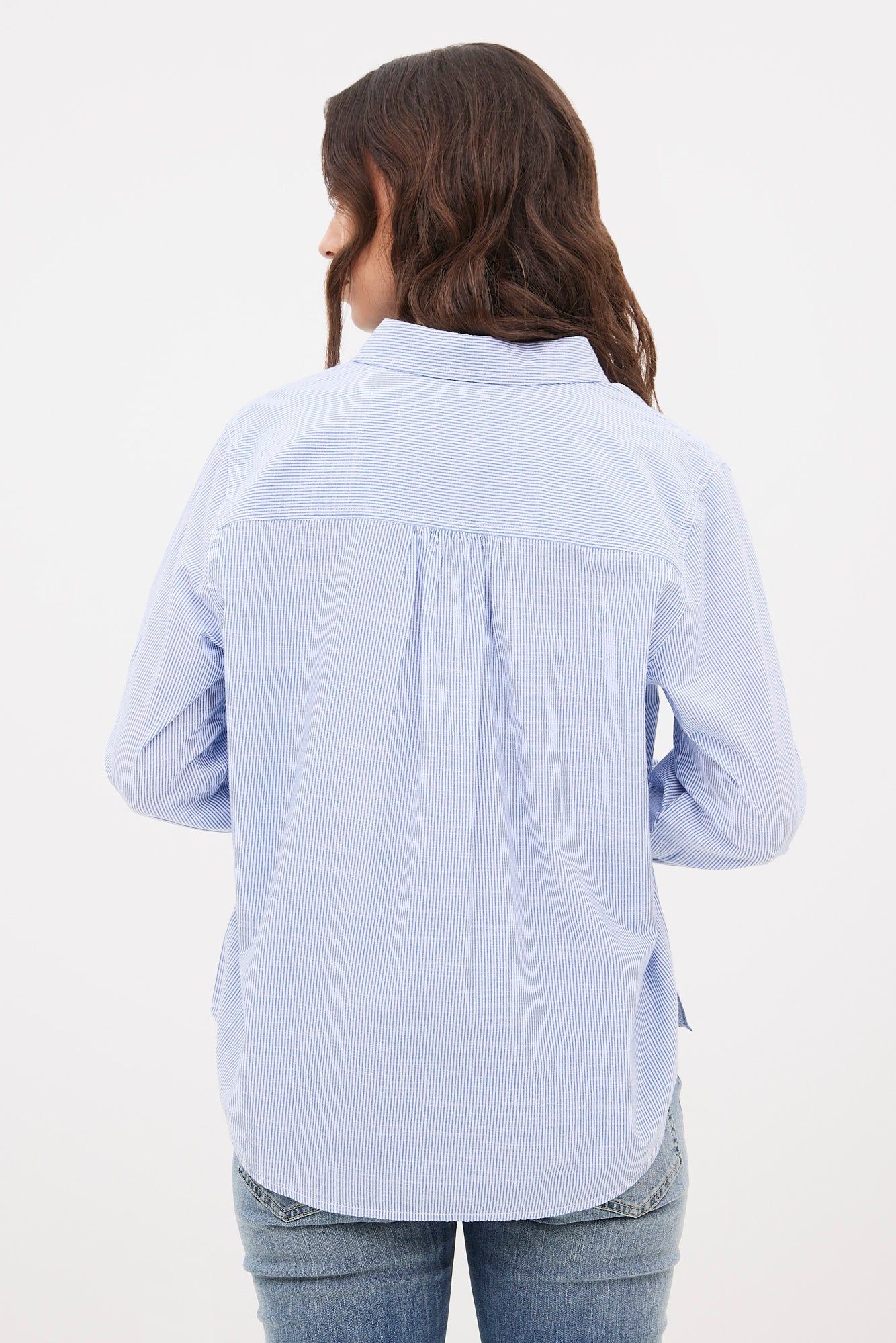 Long Sleeve Striped Boyfriend Shirt sold by Bluenotes product image thumbnail 4