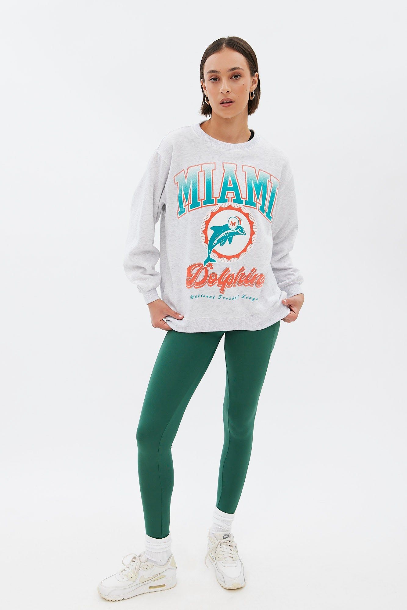 Miami Dolphins Graphic Oversized Crew Neck Sweatshirt sold by Bluenotes product image thumbnail 2