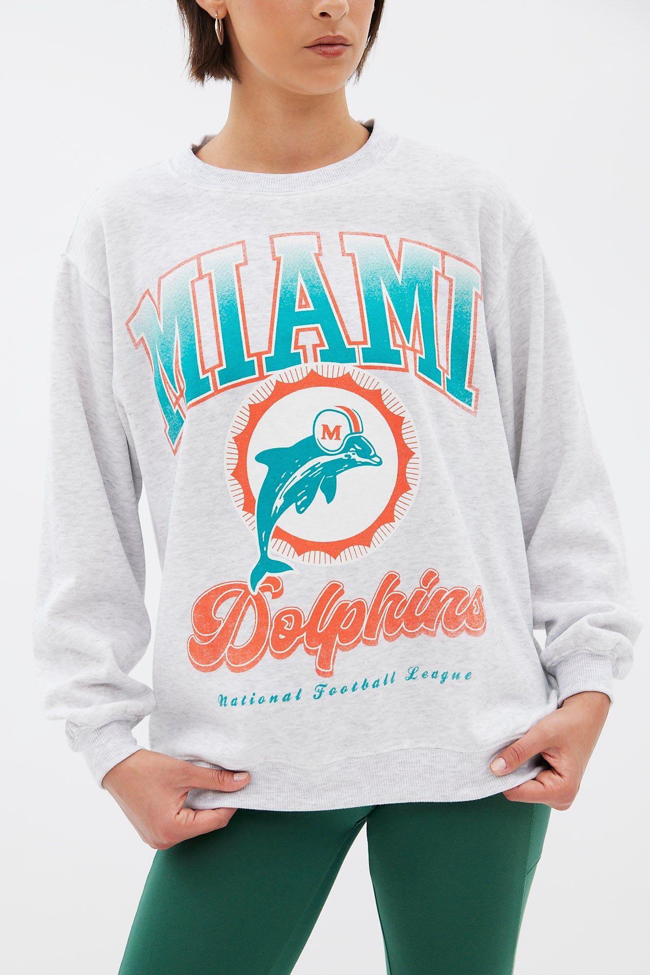 Miami Dolphins Graphic Oversized Crew Neck Sweatshirt sold by Bluenotes product image thumbnail 3