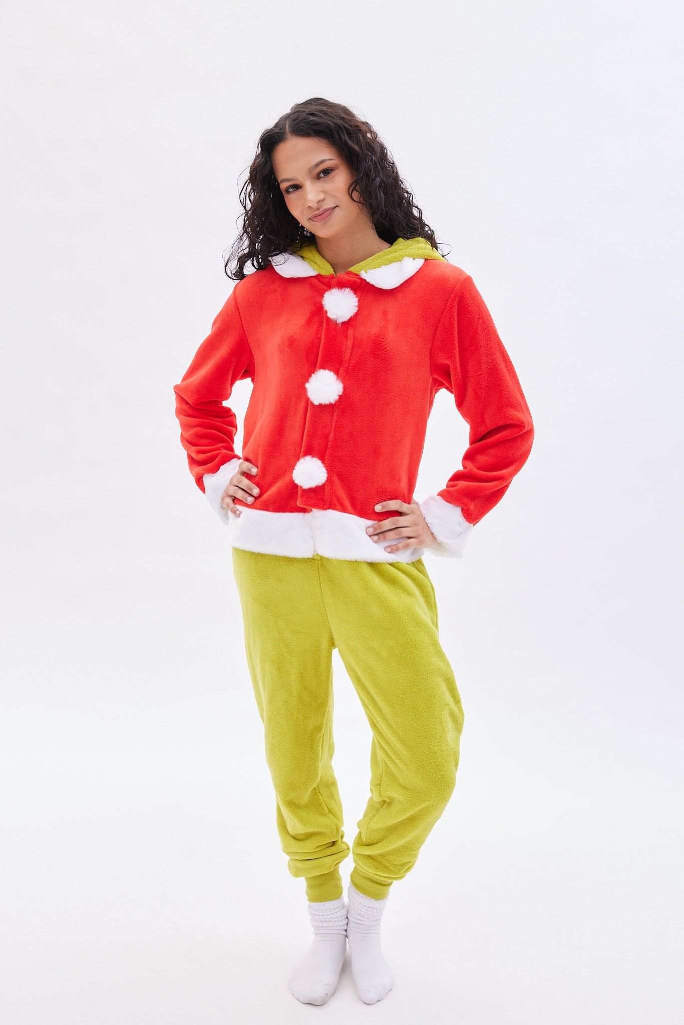 The Grinch Graphic Plush Hooded Onesie sold by Bluenotes
