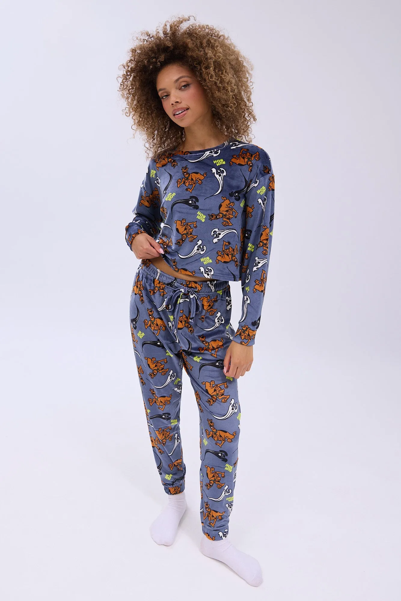 Scooby-Doo Printed Velour Pajama Jogger And Tee Set sold by Bluenotes