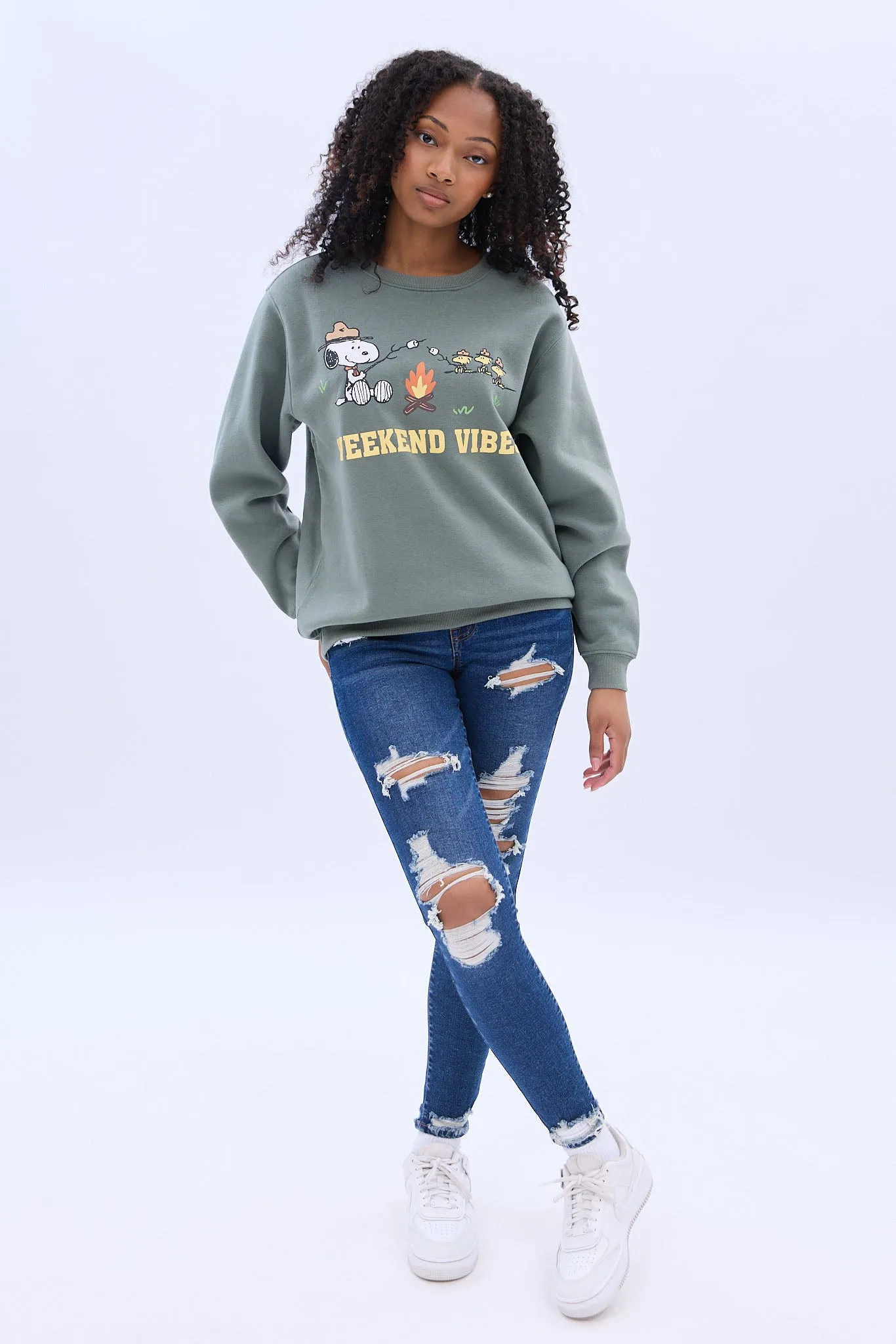 Camp Snoopy Weekend Vibes Graphic Crew Neck Sweatshirt sold by Bluenotes product image thumbnail 3