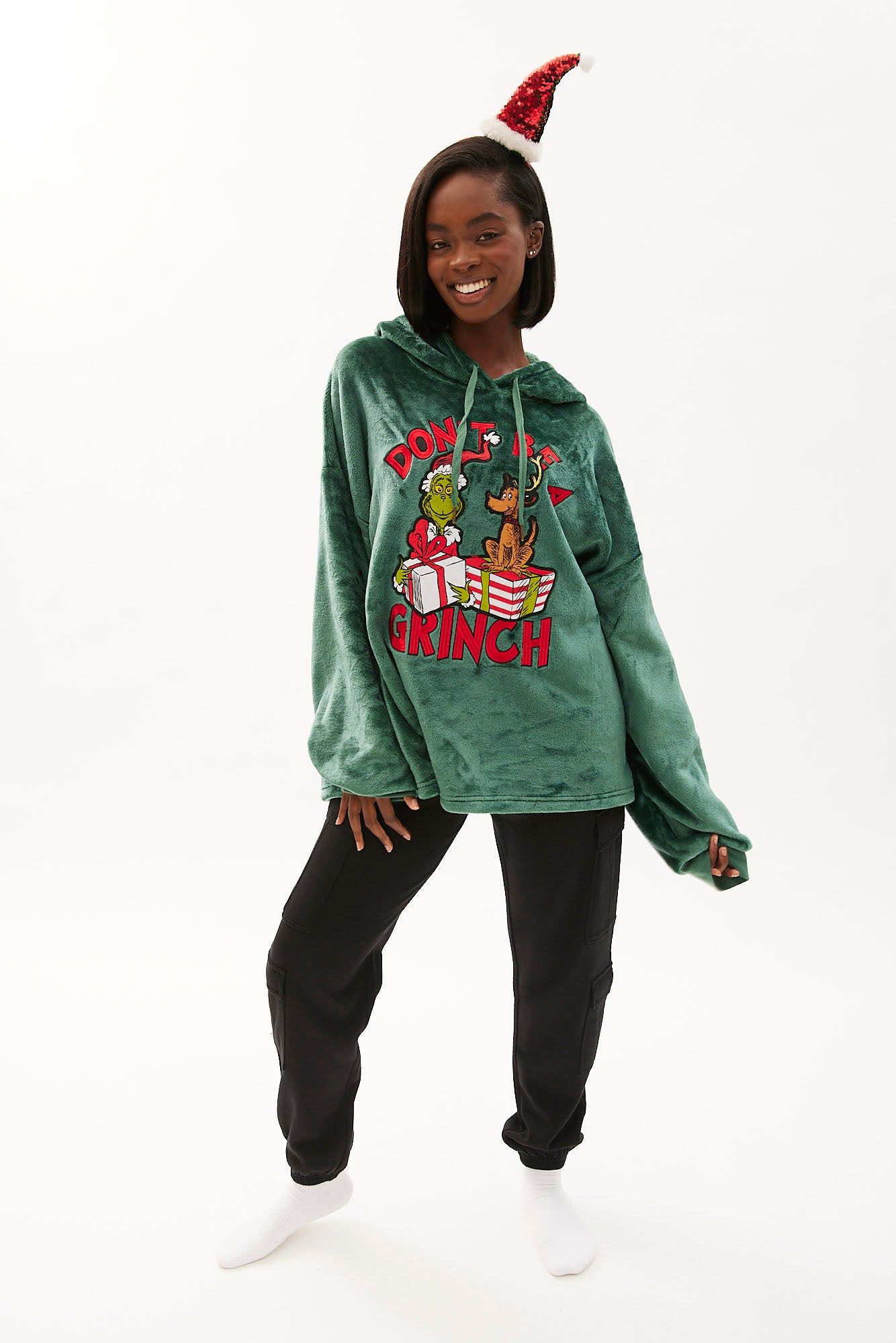 The Grinch Graphic Plush Pullover Hoodie sold by Bluenotes product image thumbnail 2
