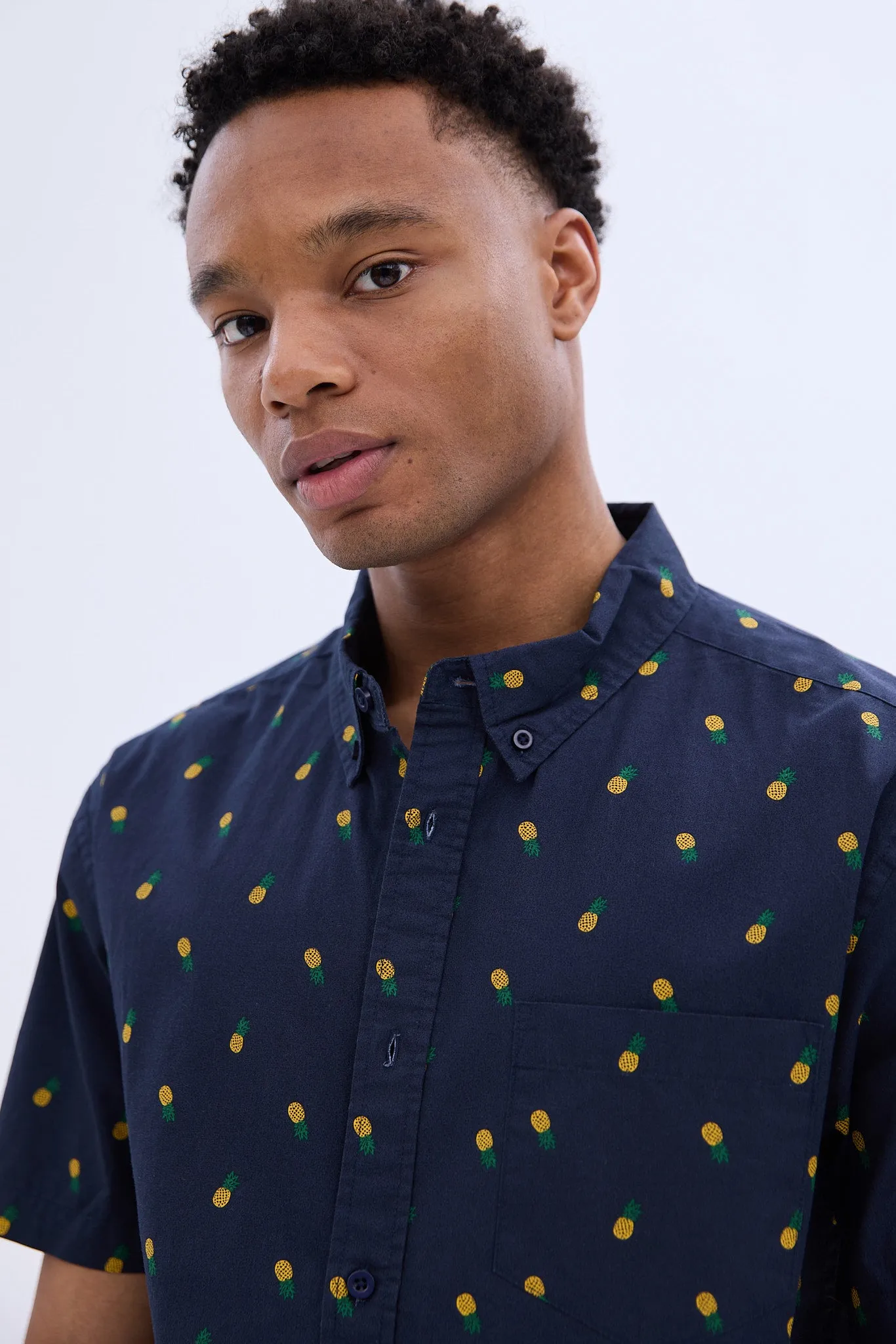 Pineapples Printed Short Sleeve Poplin Shirt sold by Bluenotes product image thumbnail 2