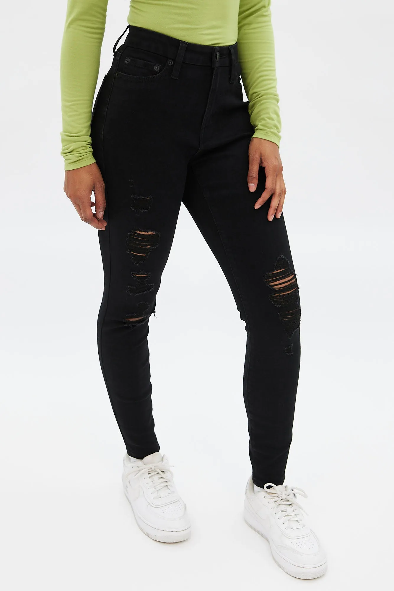 AERO Seriously Stretchy High Rise Distressed Curvy Jegging sold by Bluenotes