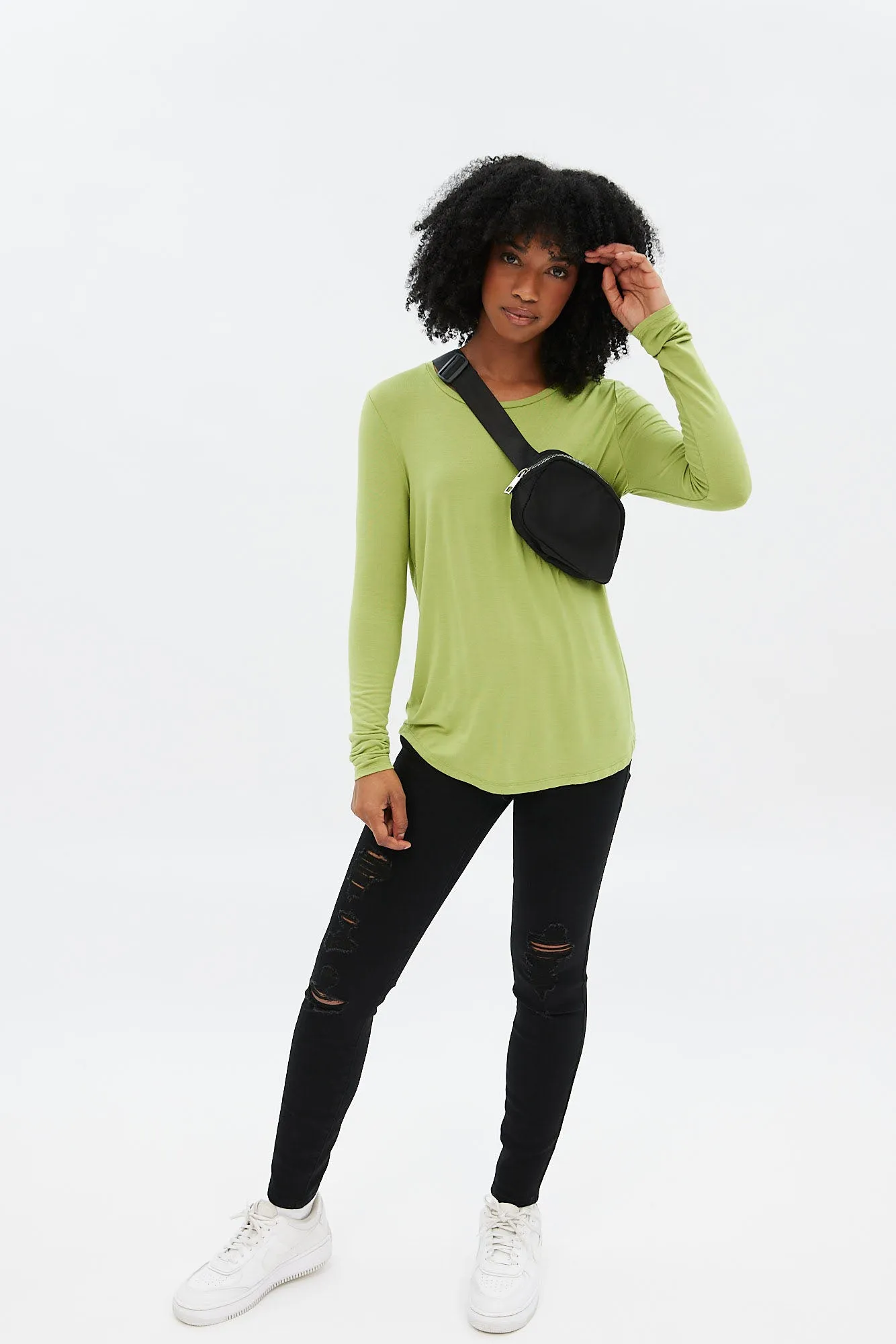 AERO Seriously Stretchy High Rise Distressed Curvy Jegging sold by Bluenotes product image thumbnail 3