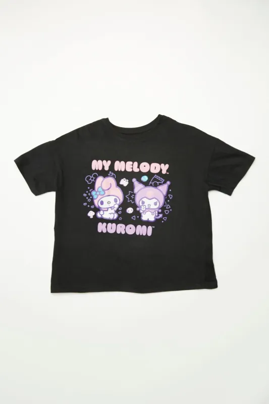 Kuromi My Melody Graphic Boyfriend Tee made by Bluenotes