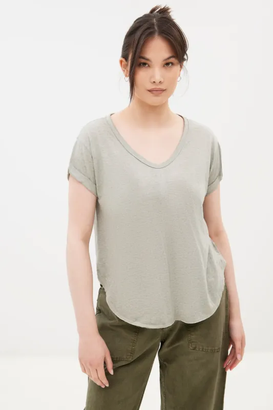 Seamed Scoop Neck Tee sold by Bluenotes