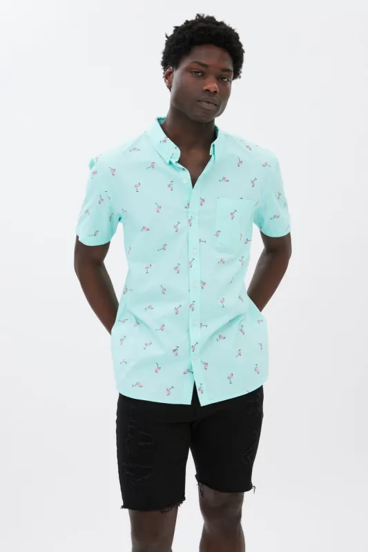 Printed Short Sleeve Poplin Shirt sold by Bluenotes