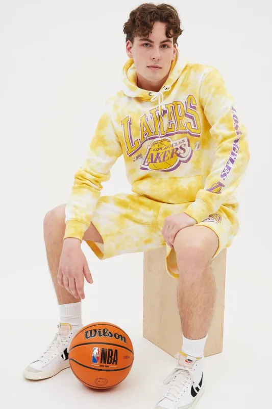 Los Angeles Lakers Graphic Tie Dye Fleece Short sold by Bluenotes