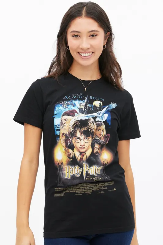 Harry Potter And The Philosopher's Stone Graphic Boyfriend Tee sold by Bluenotes
