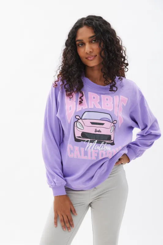 Barbie Malibu California Graphic Crew Neck Oversized Sweatshirt sold by Bluenotes