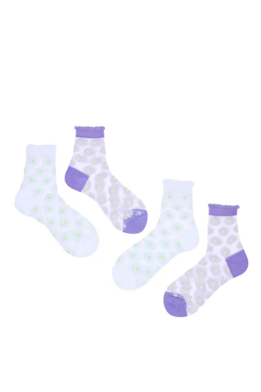 Mesh Floral Crew Socks 2-Pack sold by Bluenotes