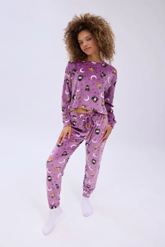 Hello Kitty And Friends Printed Velour Pajama Jogger And Tee Set sold by Bluenotes