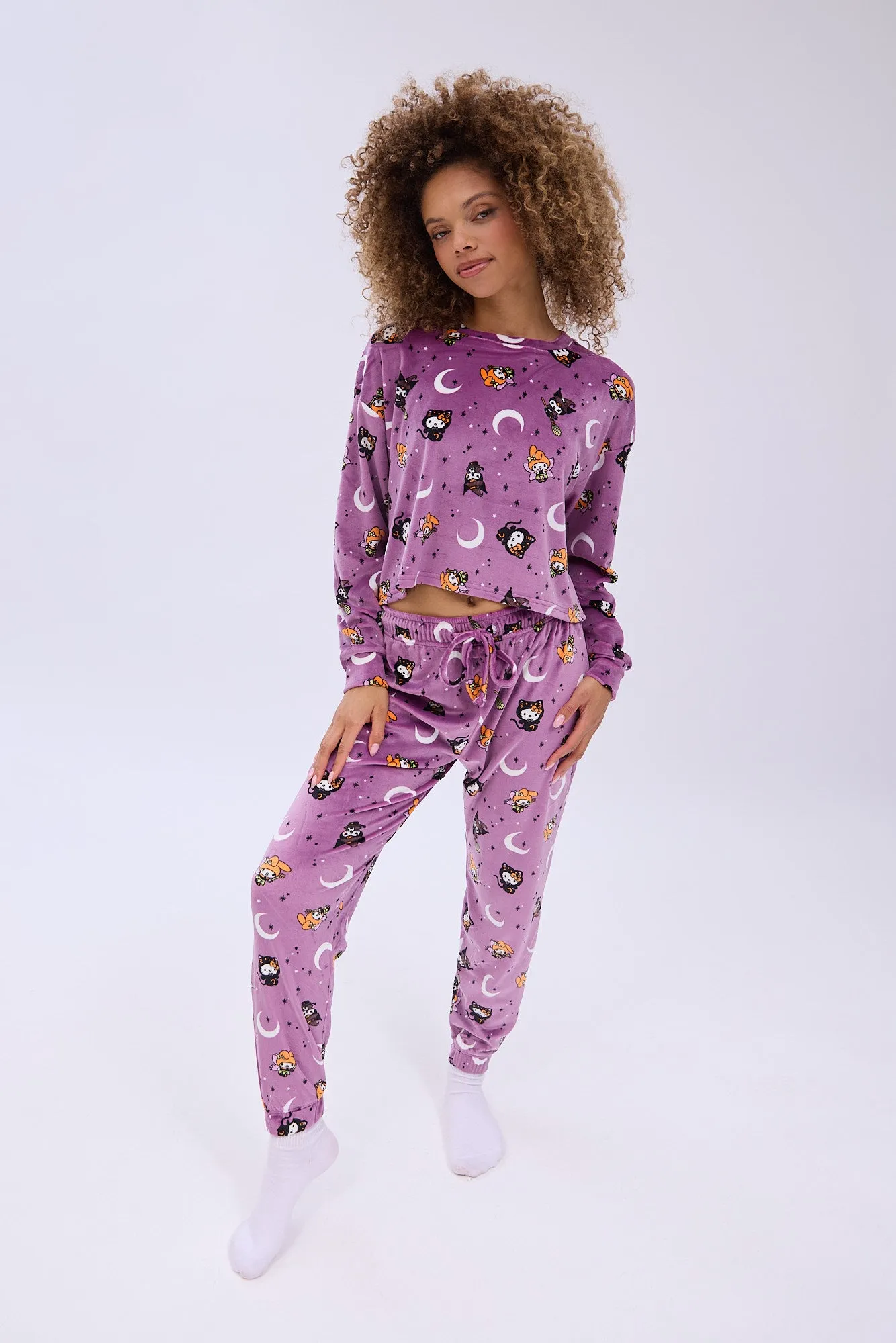 Hello Kitty And Friends Printed Velour Pajama Jogger And Tee Set sold by Bluenotes
