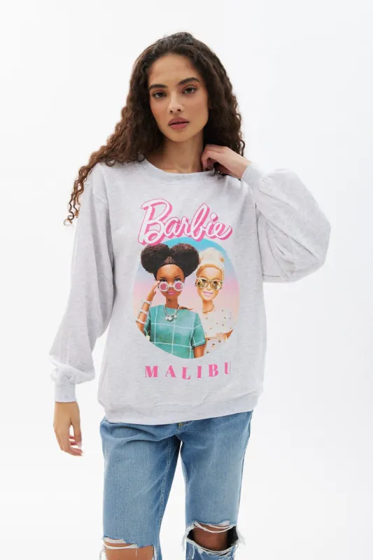 Barbie Malibu Graphic Crew Neck Oversized Sweatshirt made by Aeropostale