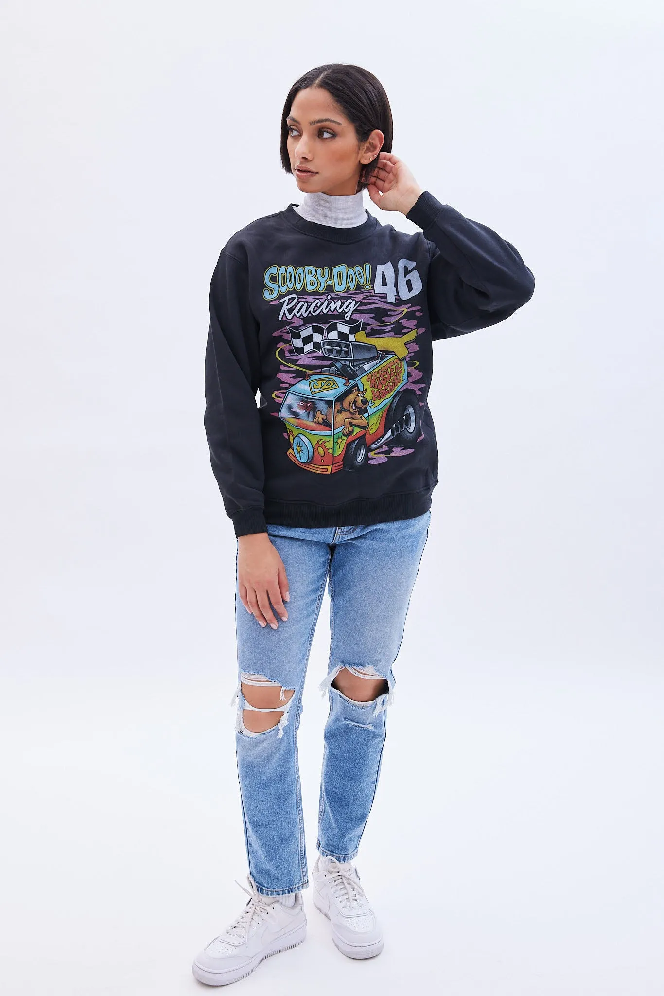 Scooby-Doo Racing 46 Graphic Crew Neck Oversized Sweatshirt sold by Bluenotes product image thumbnail 2