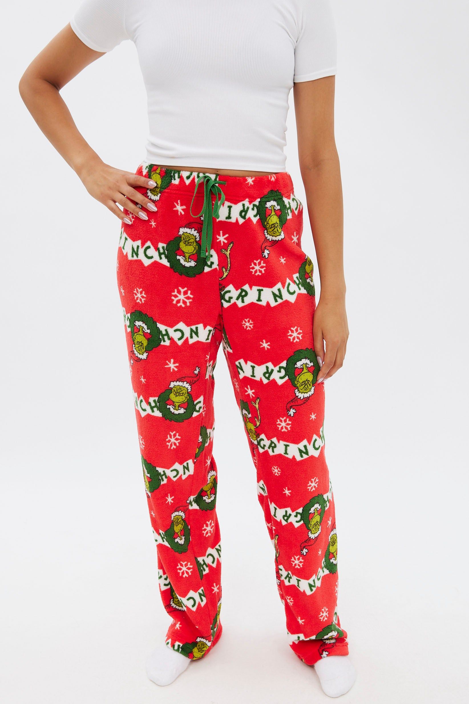 The Grinch Printed Plush Pajama Pant sold by Bluenotes