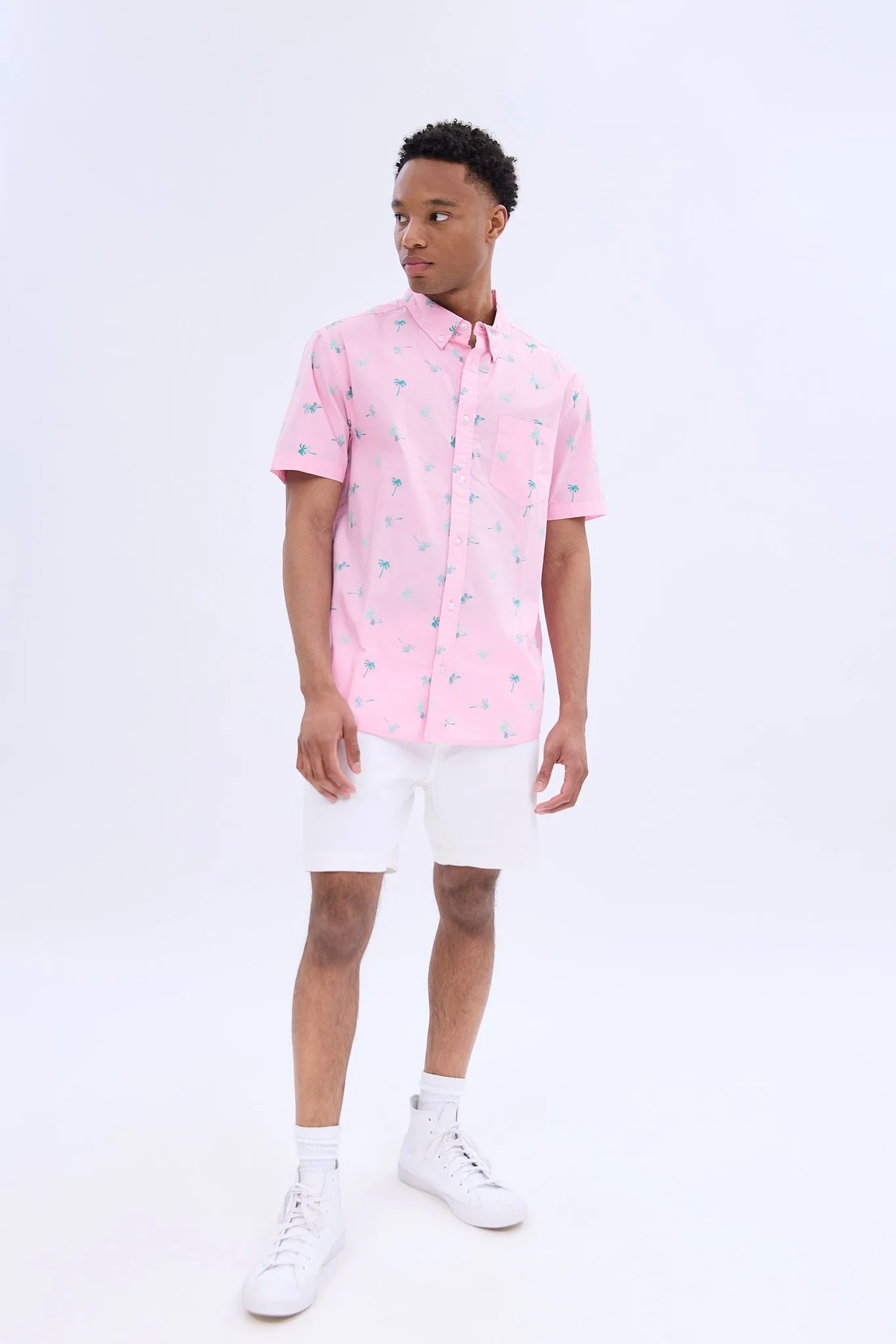 Palms Printed Short Sleeve Poplin Shirt sold by Bluenotes product image thumbnail 4