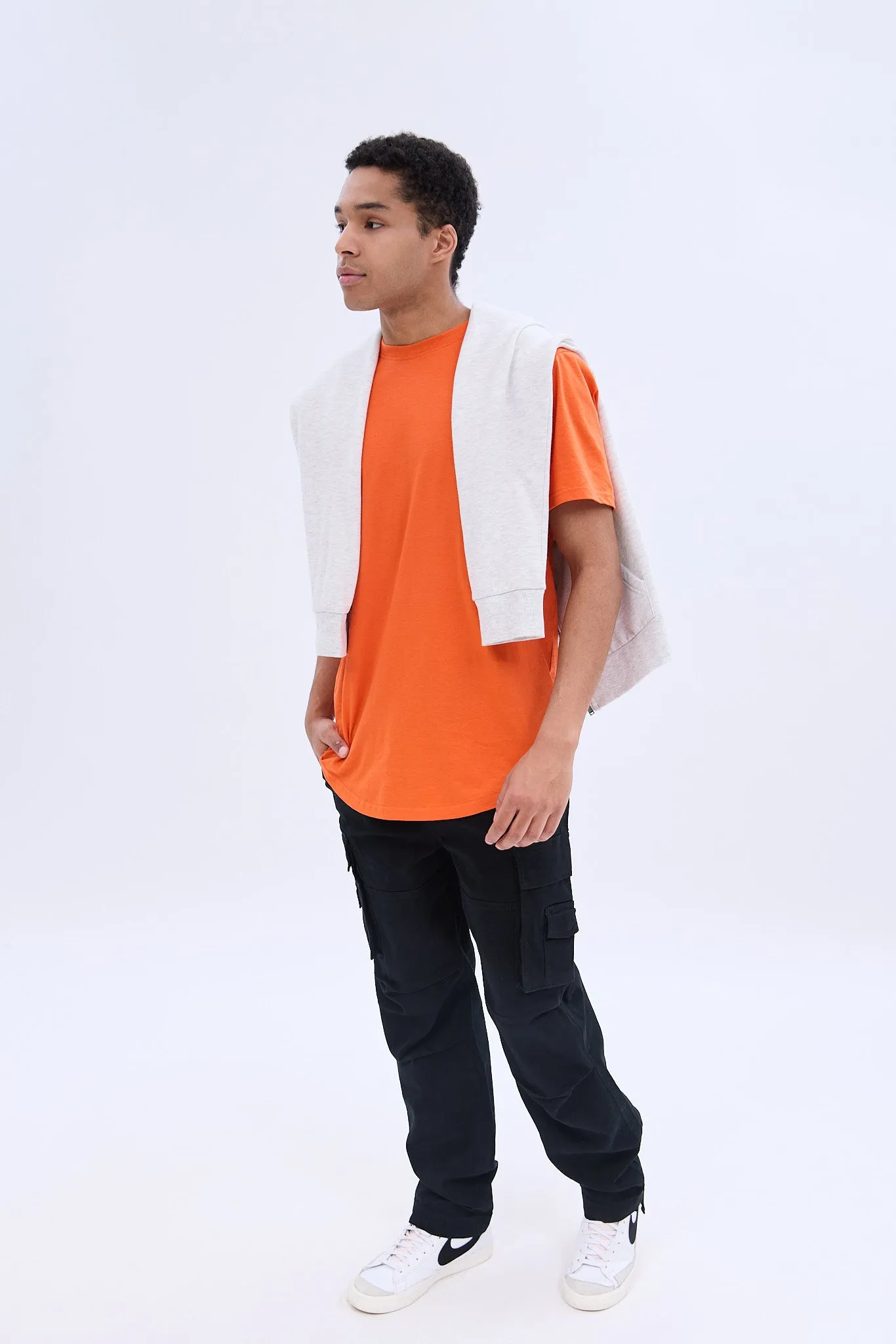 Basic Scoop Hem Crew Neck Tee sold by Bluenotes product image thumbnail 4