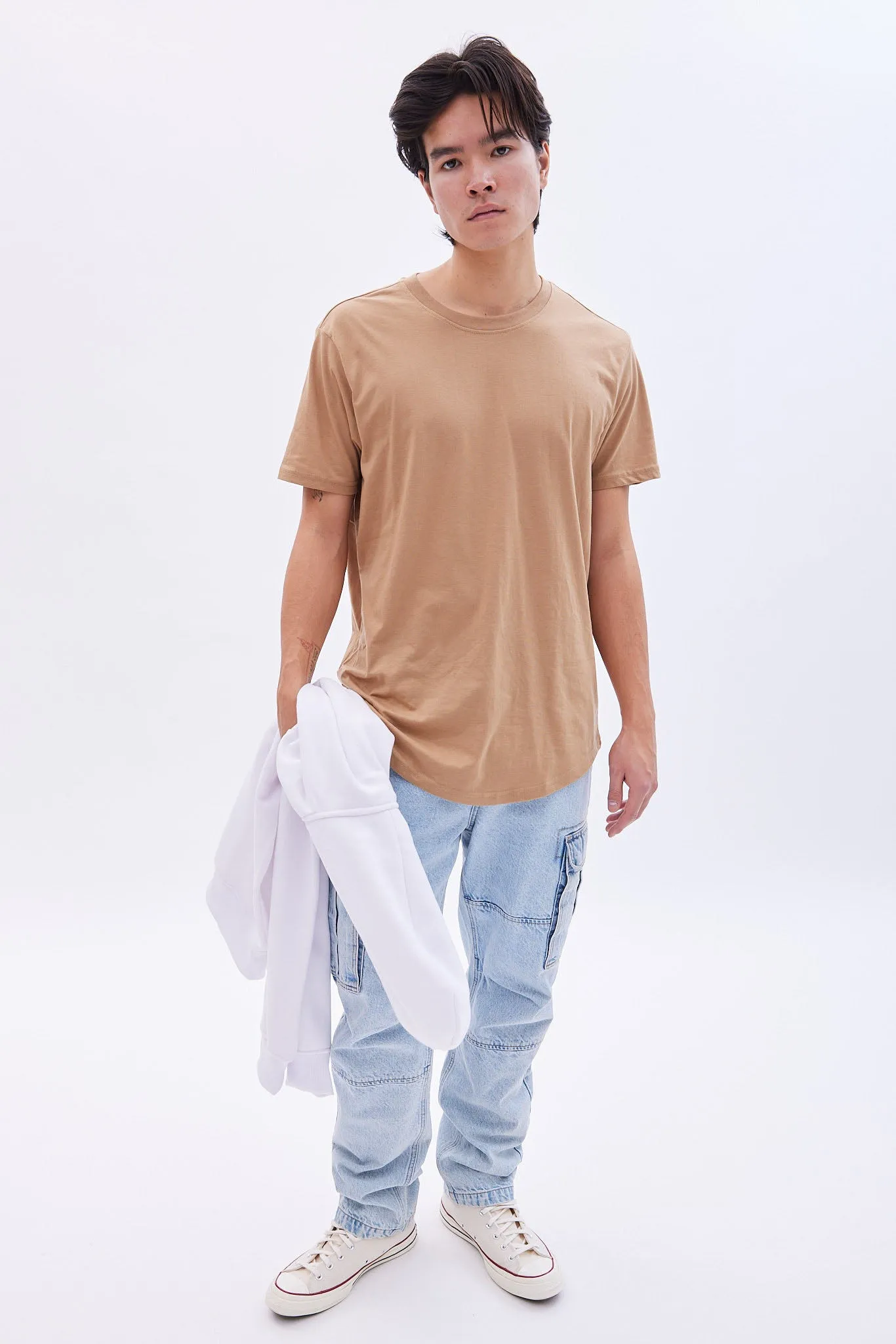 Basic Scoop Hem Crew Neck Tee sold by Bluenotes product image thumbnail 4