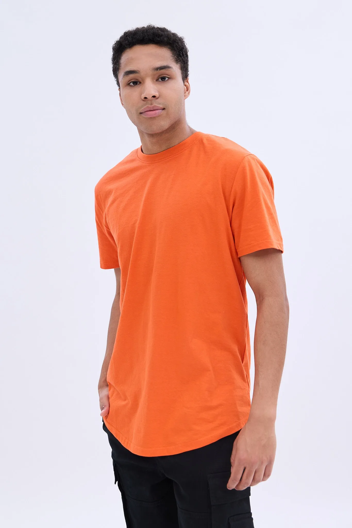 Basic Scoop Hem Crew Neck Tee sold by Bluenotes