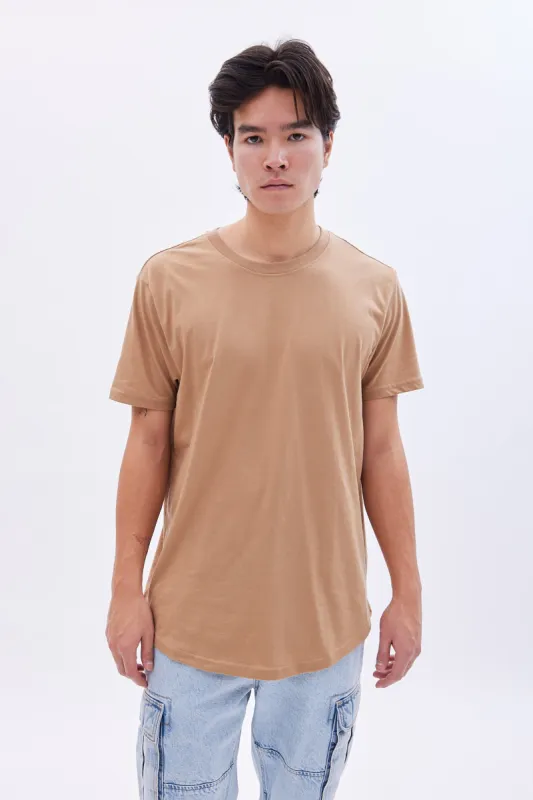 Basic Scoop Hem Crew Neck Tee sold by Bluenotes