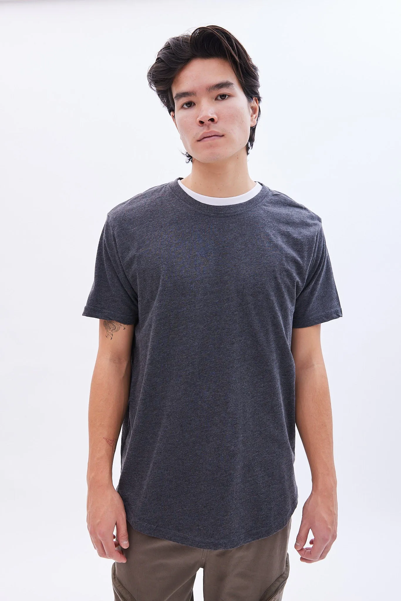 Basic Scoop Hem Crew Neck Tee sold by Bluenotes product image thumbnail 5
