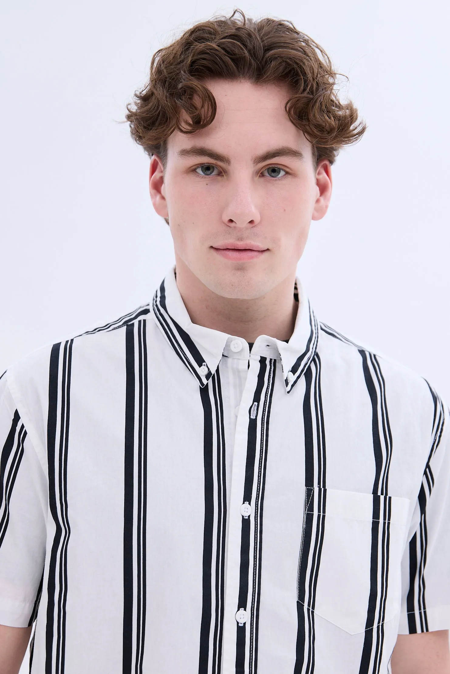 Striped Short Sleeve Poplin Shirt sold by Bluenotes product image thumbnail 2