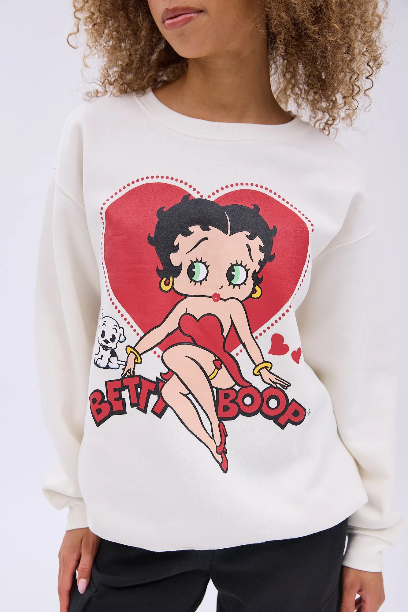 Betty Boop Graphic Crew Neck Relaxed Sweatshirt sold by Bluenotes product image thumbnail 3