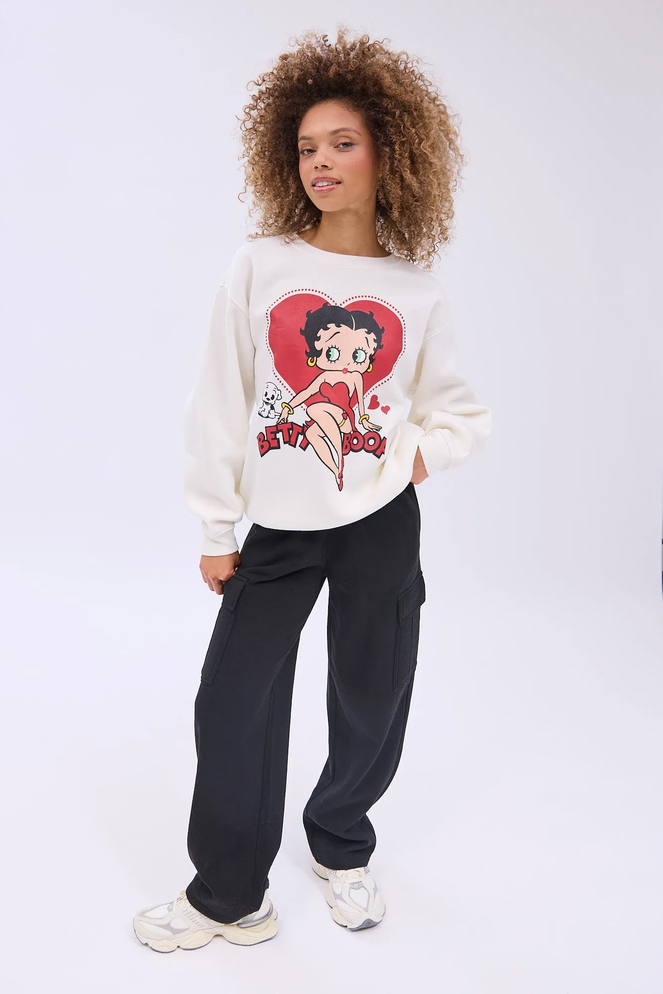 Betty Boop Graphic Crew Neck Relaxed Sweatshirt sold by Bluenotes product image thumbnail 2