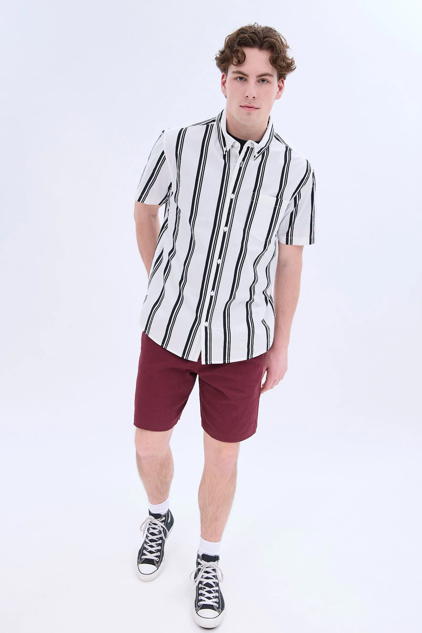 Striped Short Sleeve Poplin Shirt sold by Bluenotes product image thumbnail 4