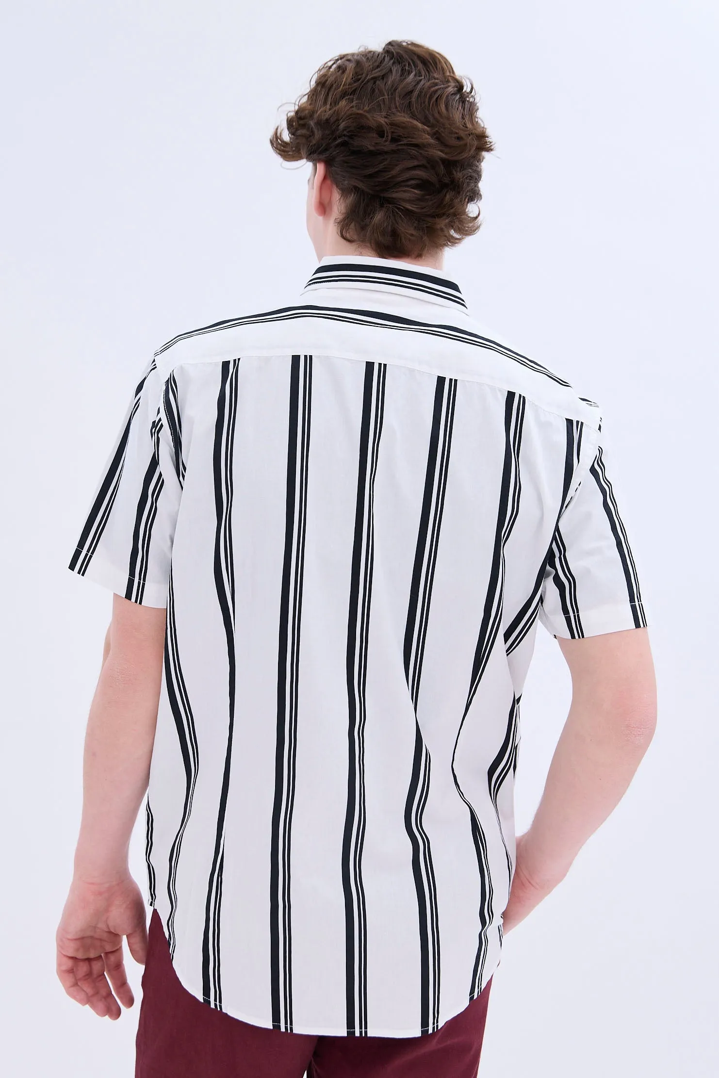 Striped Short Sleeve Poplin Shirt sold by Bluenotes product image thumbnail 3