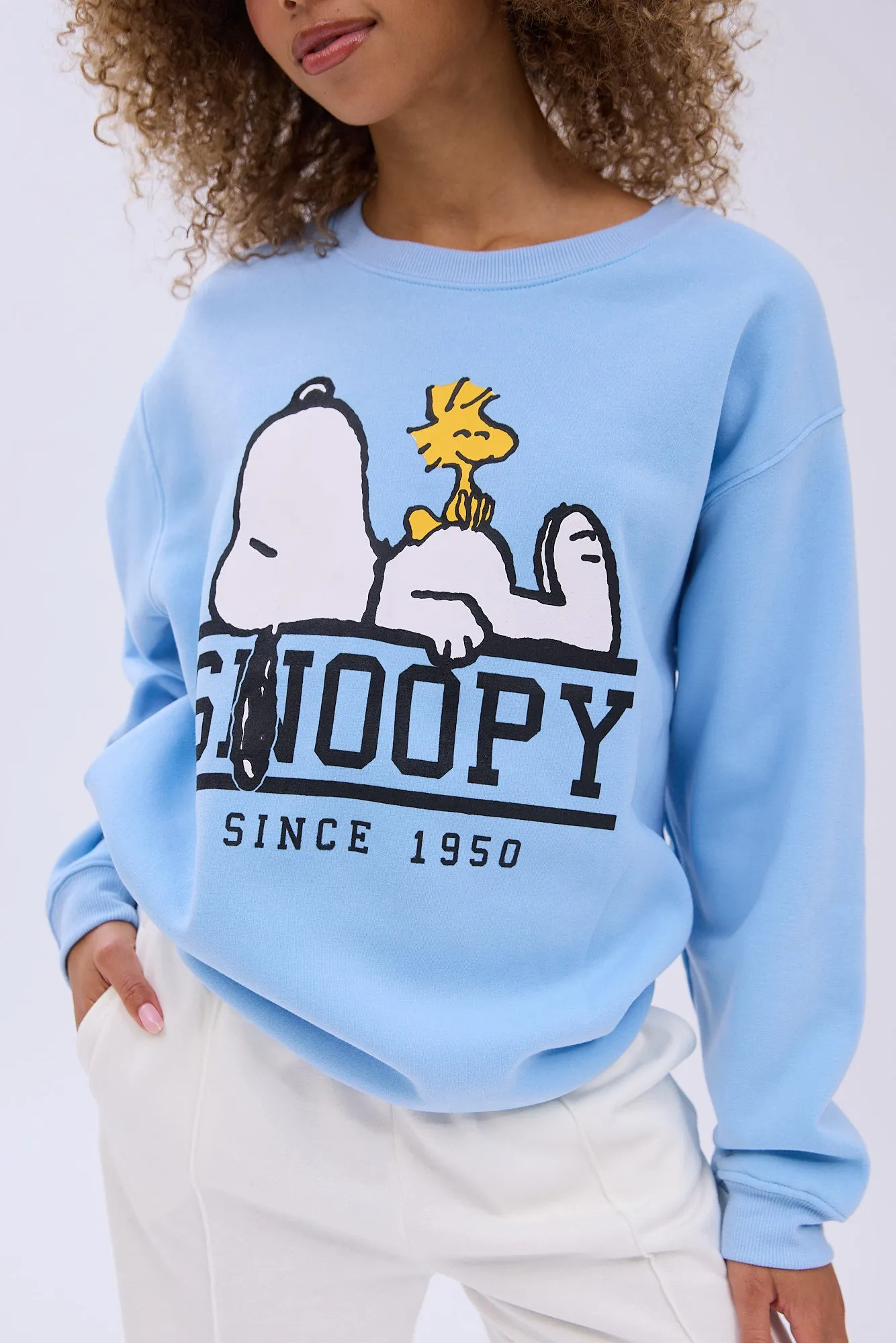 Peanuts Snoopy Since 1950 Graphic Crew Neck Relaxed Sweatshirt sold by Bluenotes product image thumbnail 3